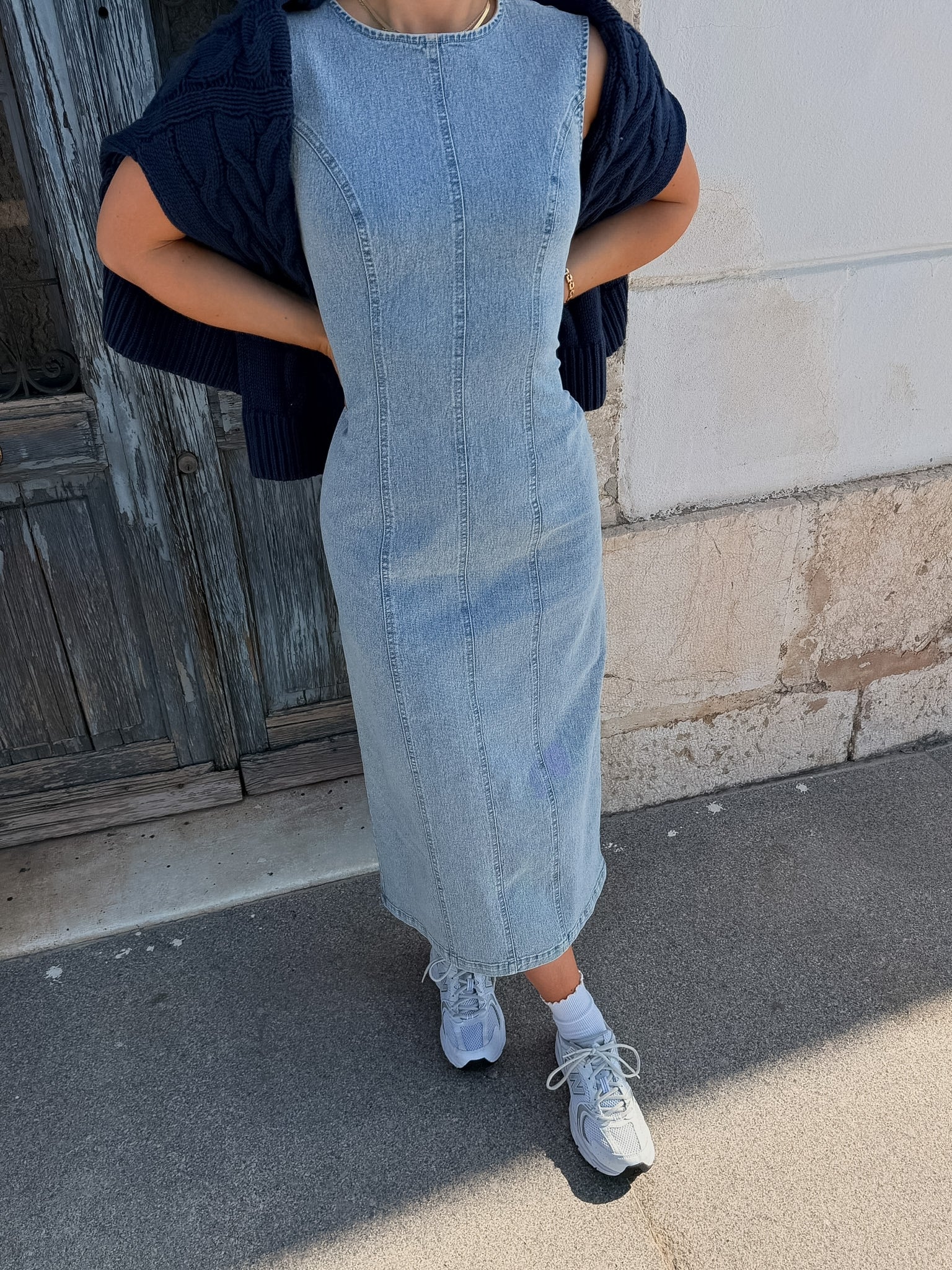 PCFRANNA Long Dress - Light Blue Denim - Image 3