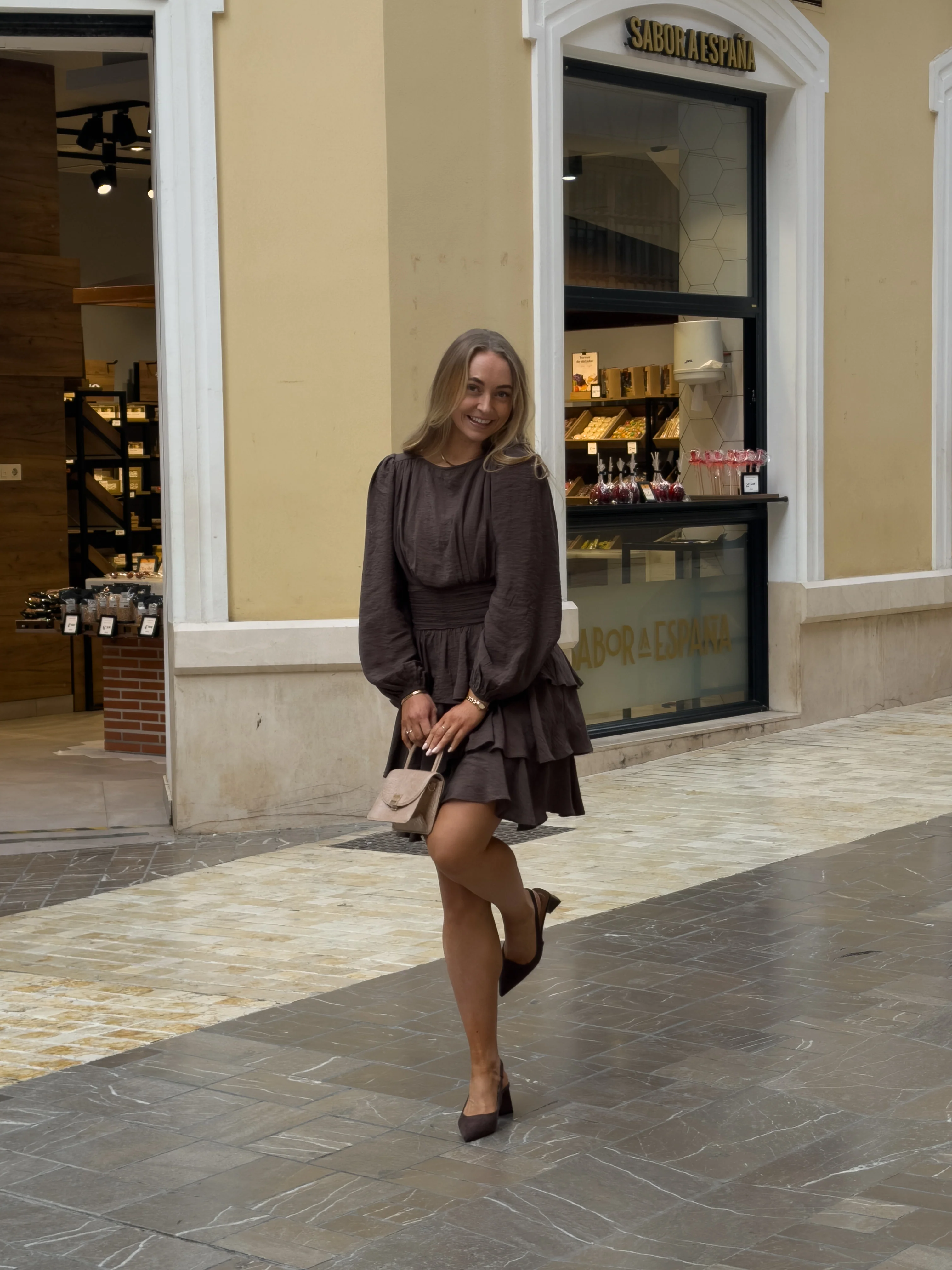 VMLISE Short Dress - Chocolate Brown - Image 3