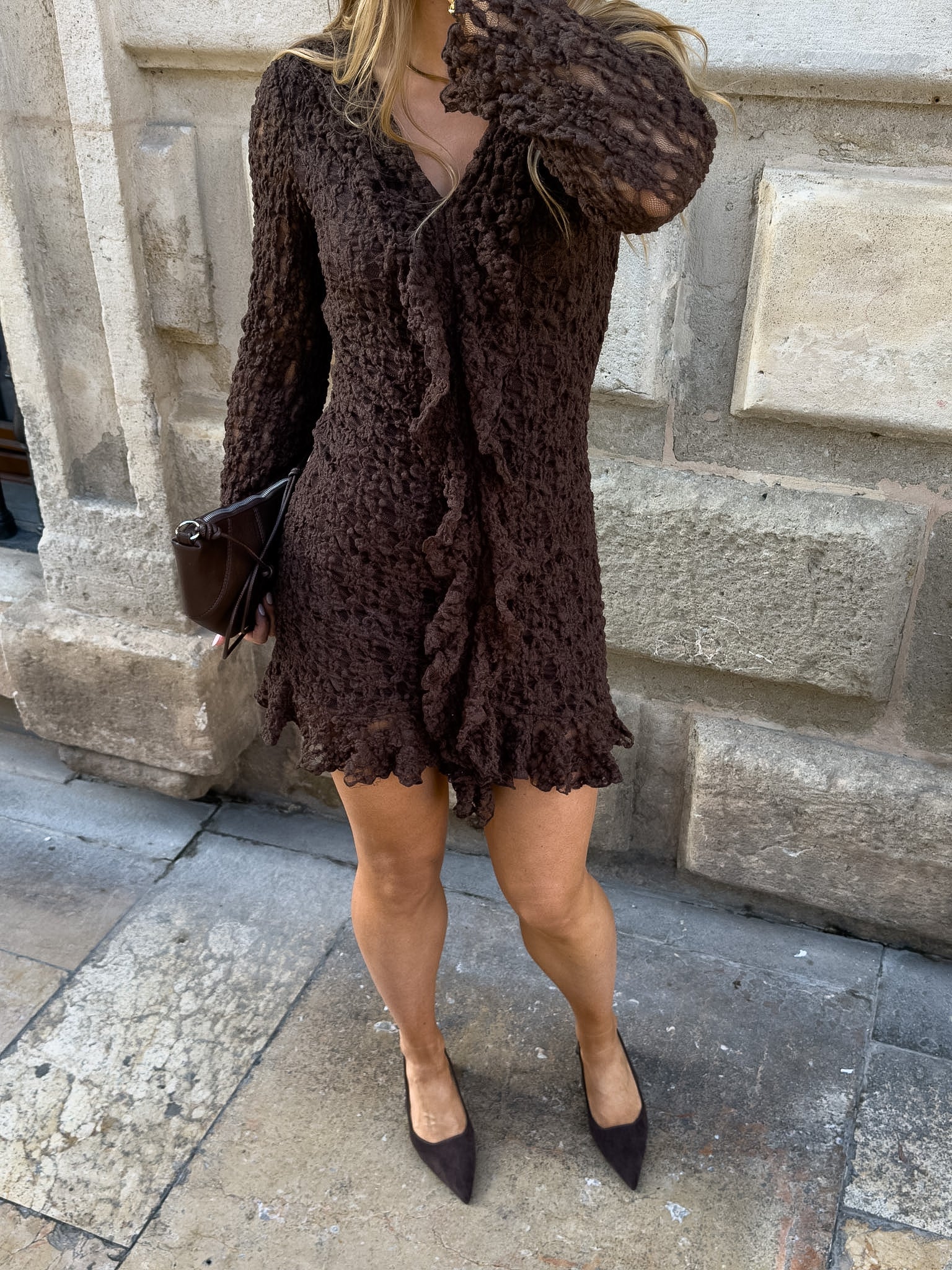 AWKIENNA Short Dress - Chocolate Torte - Image 5