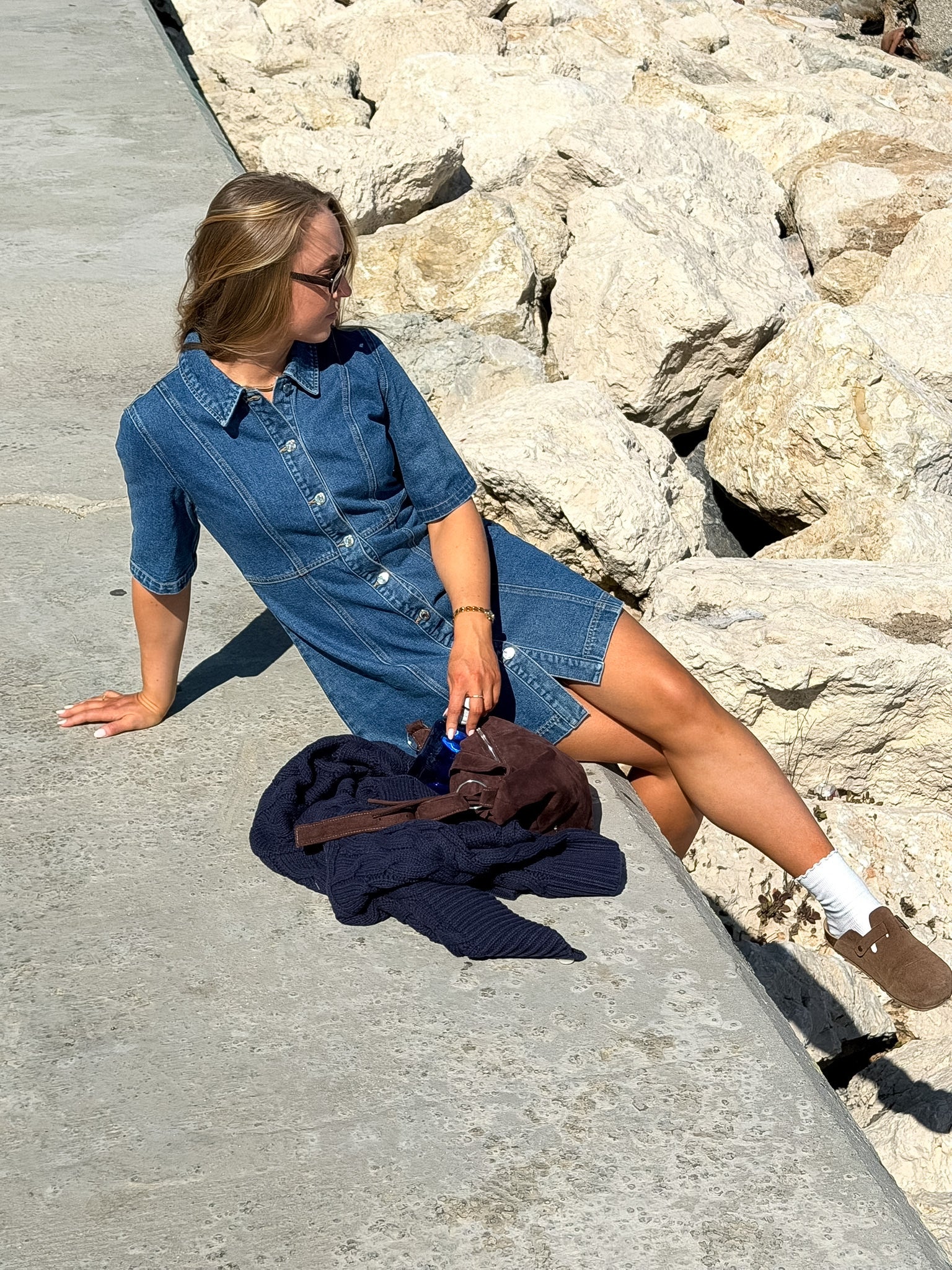 VMDAISY Short Dress - Medium Blue Denim - Image 3