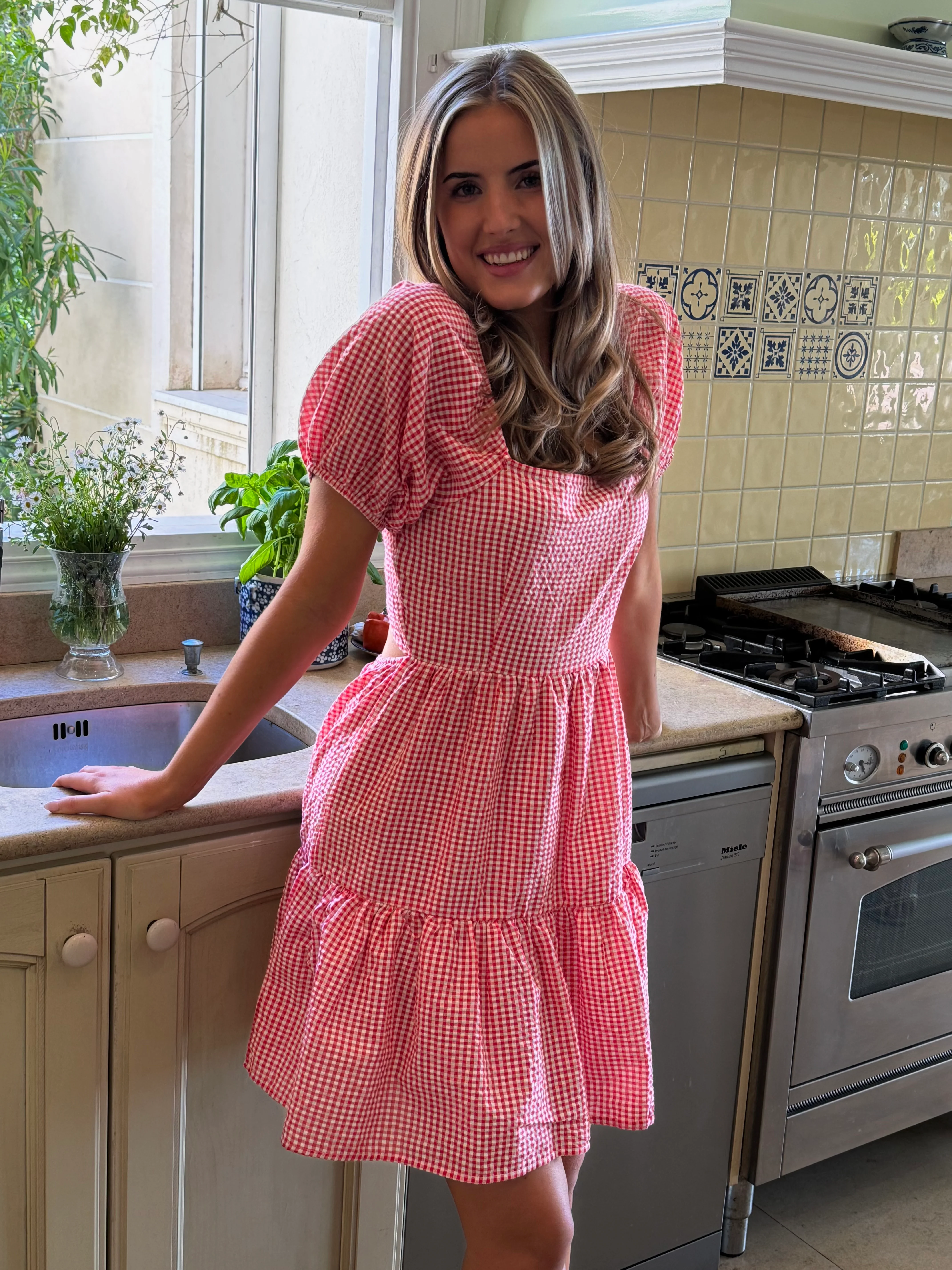 NMELIZA Short Dress - Tomato - Image 3
