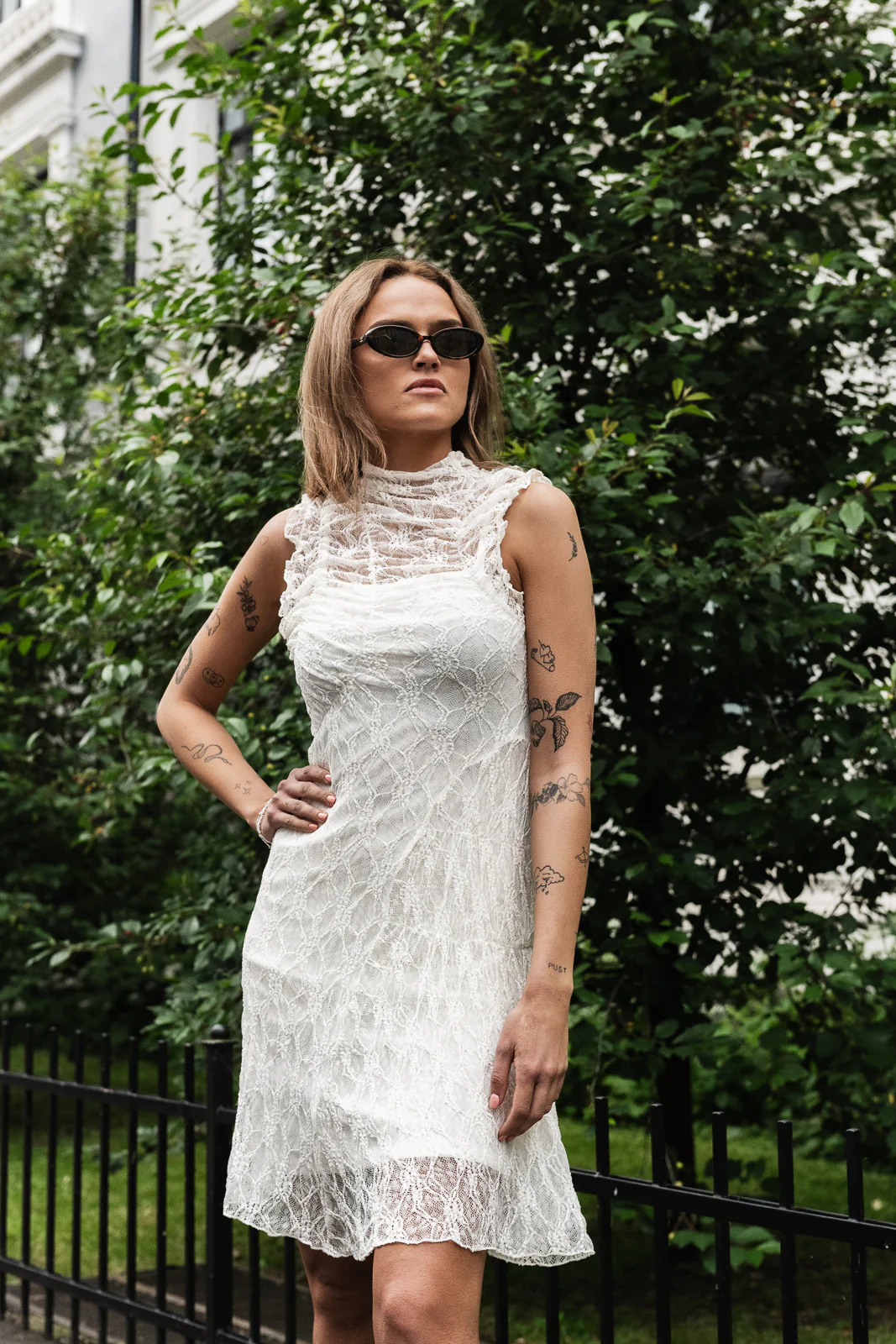 VMLISA Short Dress - Antique White - Image 3