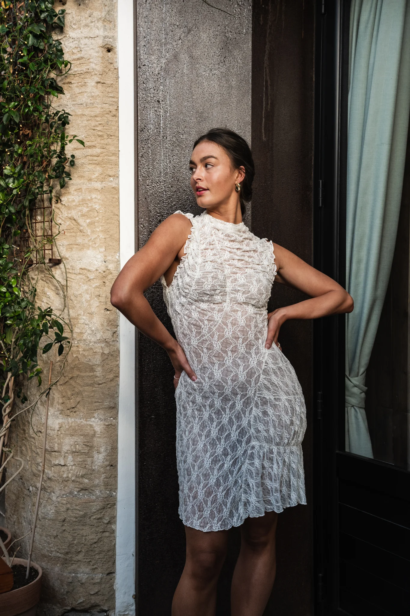 VMLISA Short Dress - Antique White - Image 7