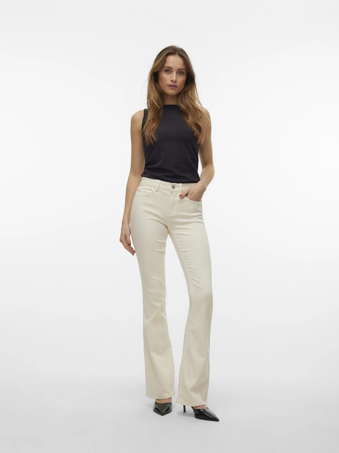 VMFLASH Flared Jeans - Ecru - Image 11