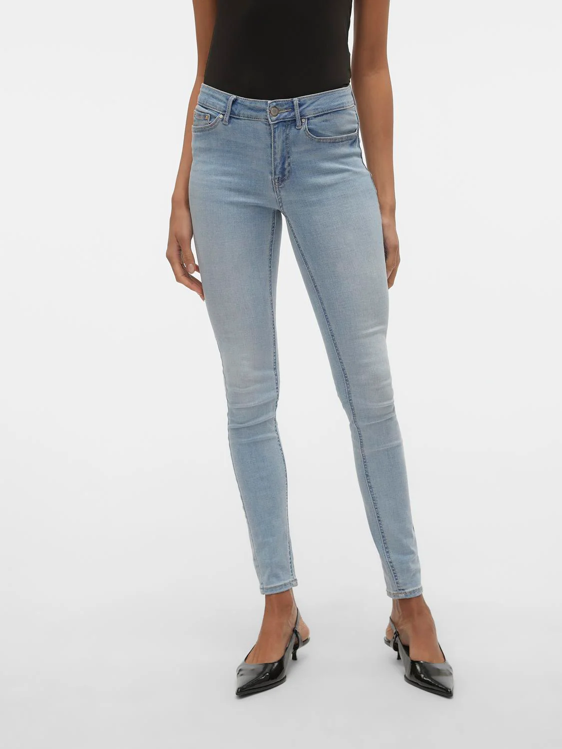 VMFLASH Skinny Jeans - Light Blue Denim - Image 4