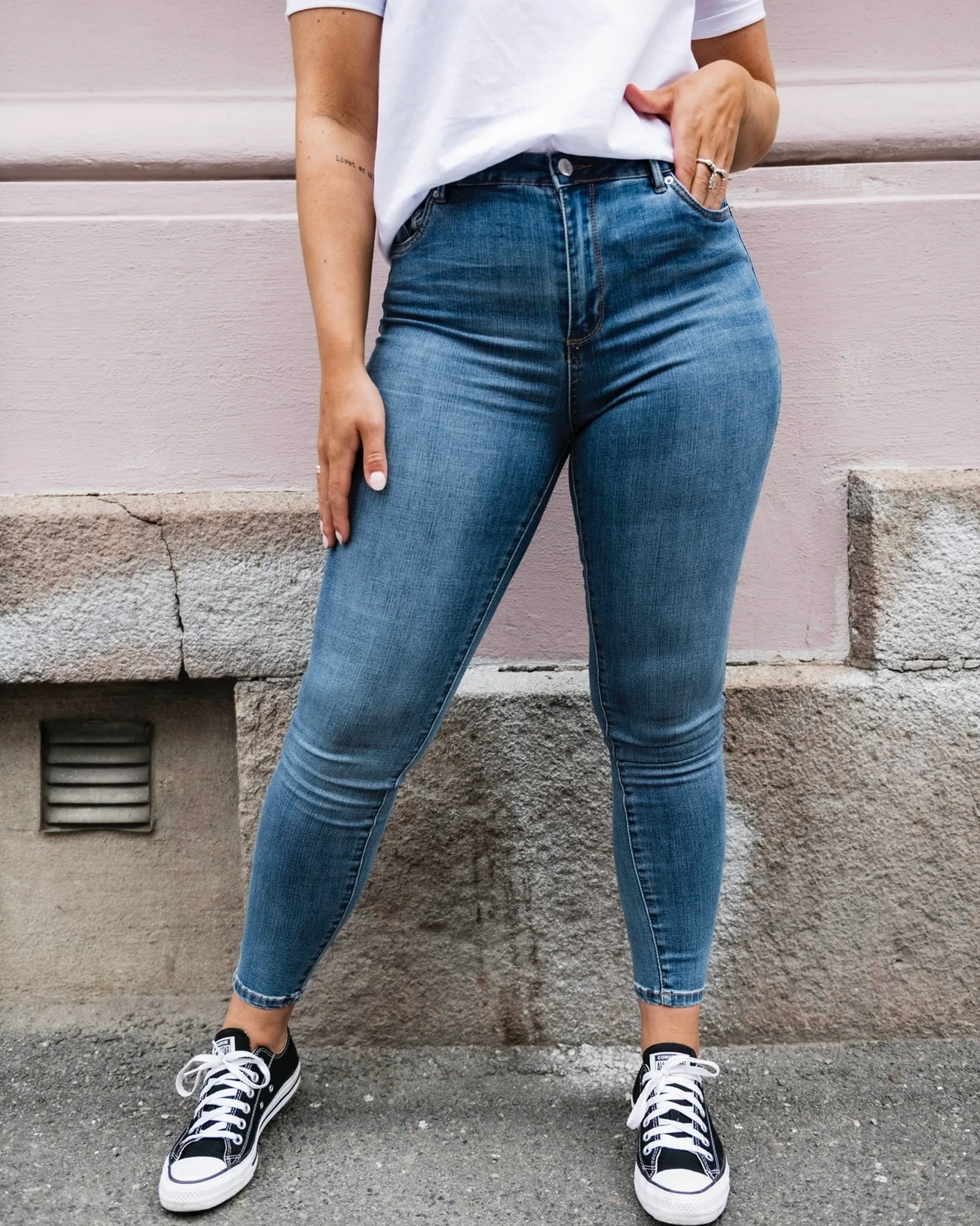VMSOPHIA Skinny Jeans - Medium Blue Denim - Image 2