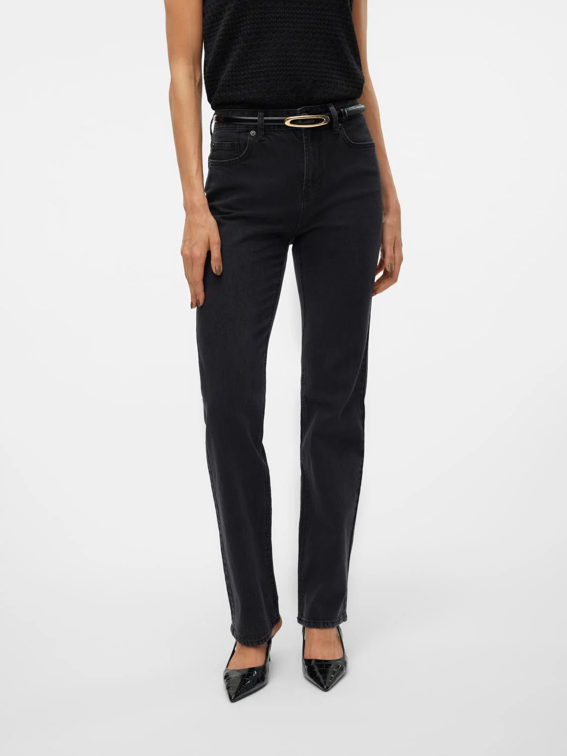 VMTESSA Straight Jeans - Black Denim - Image 10