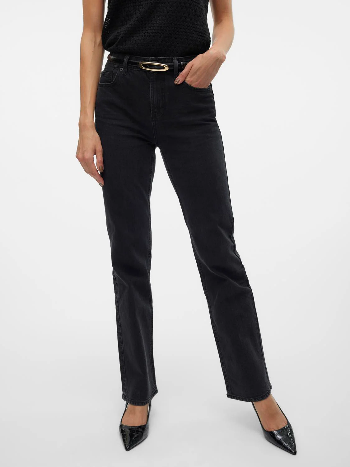 VMTESSA Straight Jeans - Black Denim - Image 11