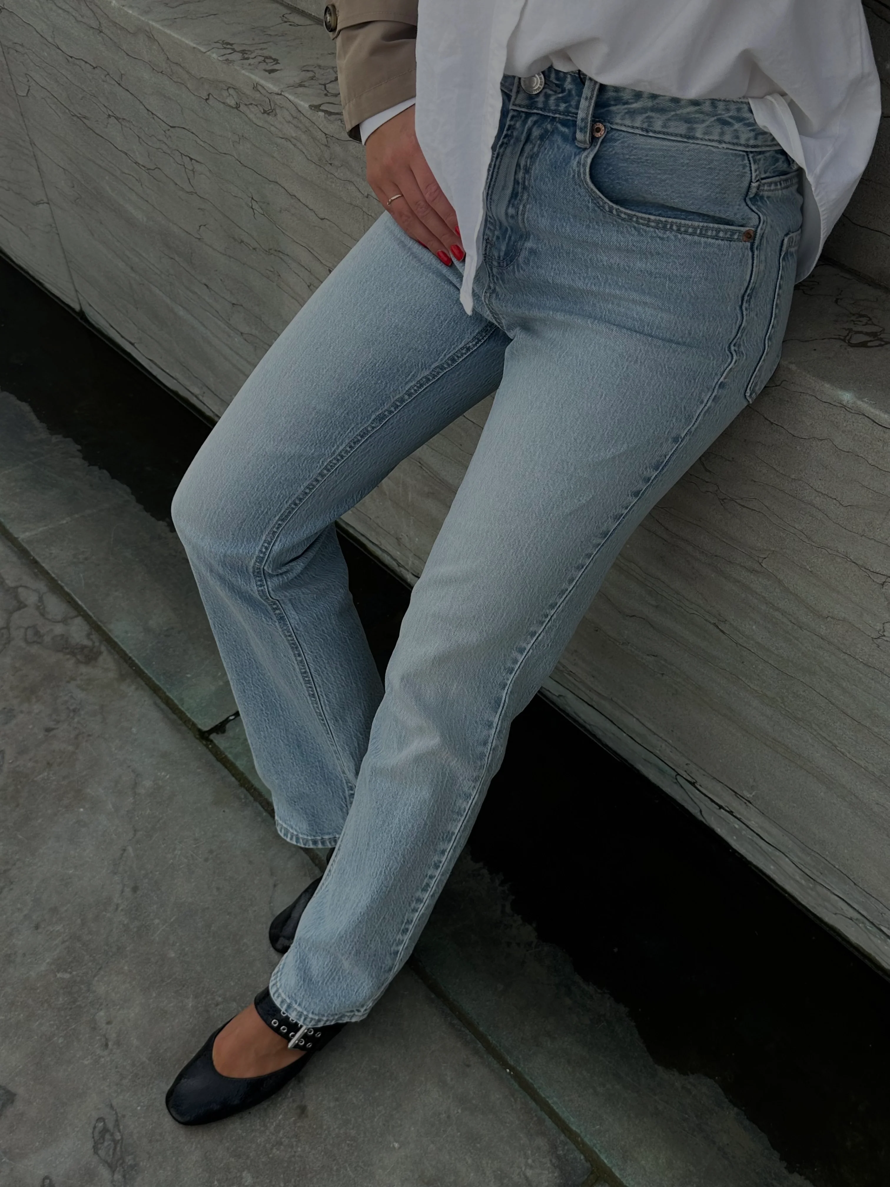 VMTESSA Straight Jeans - Light Blue Denim - Image 12