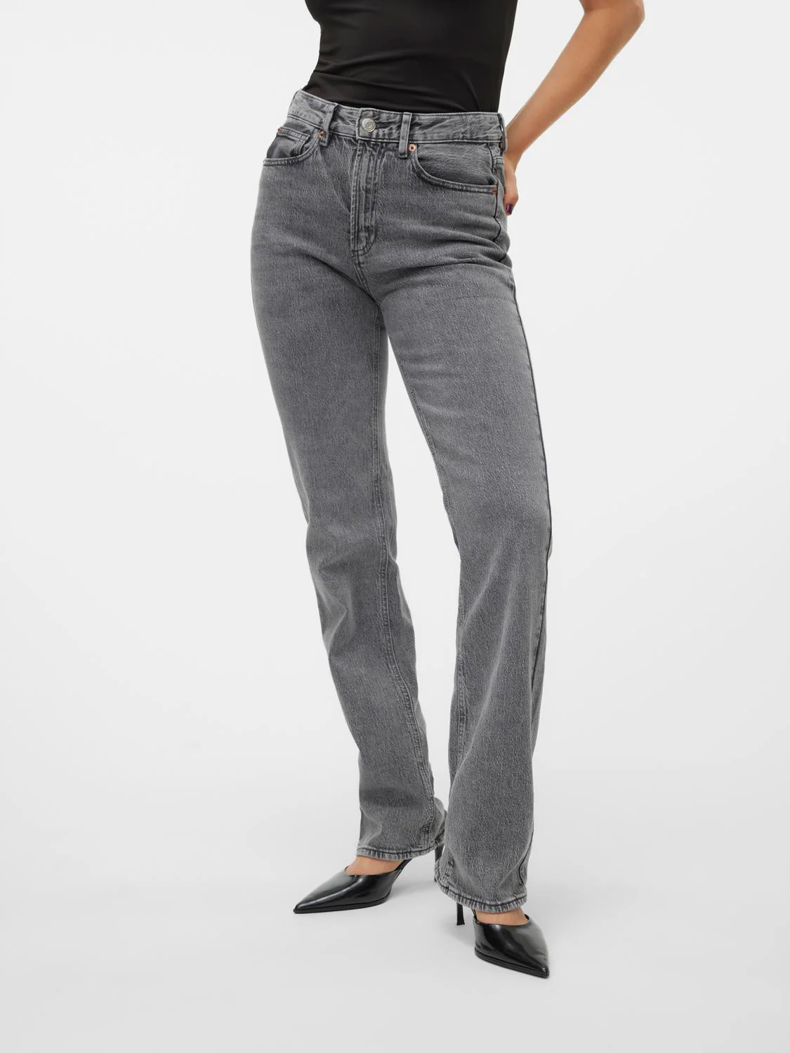 VMTESSA Straight Jeans - Medium Grey Denim - Image 6