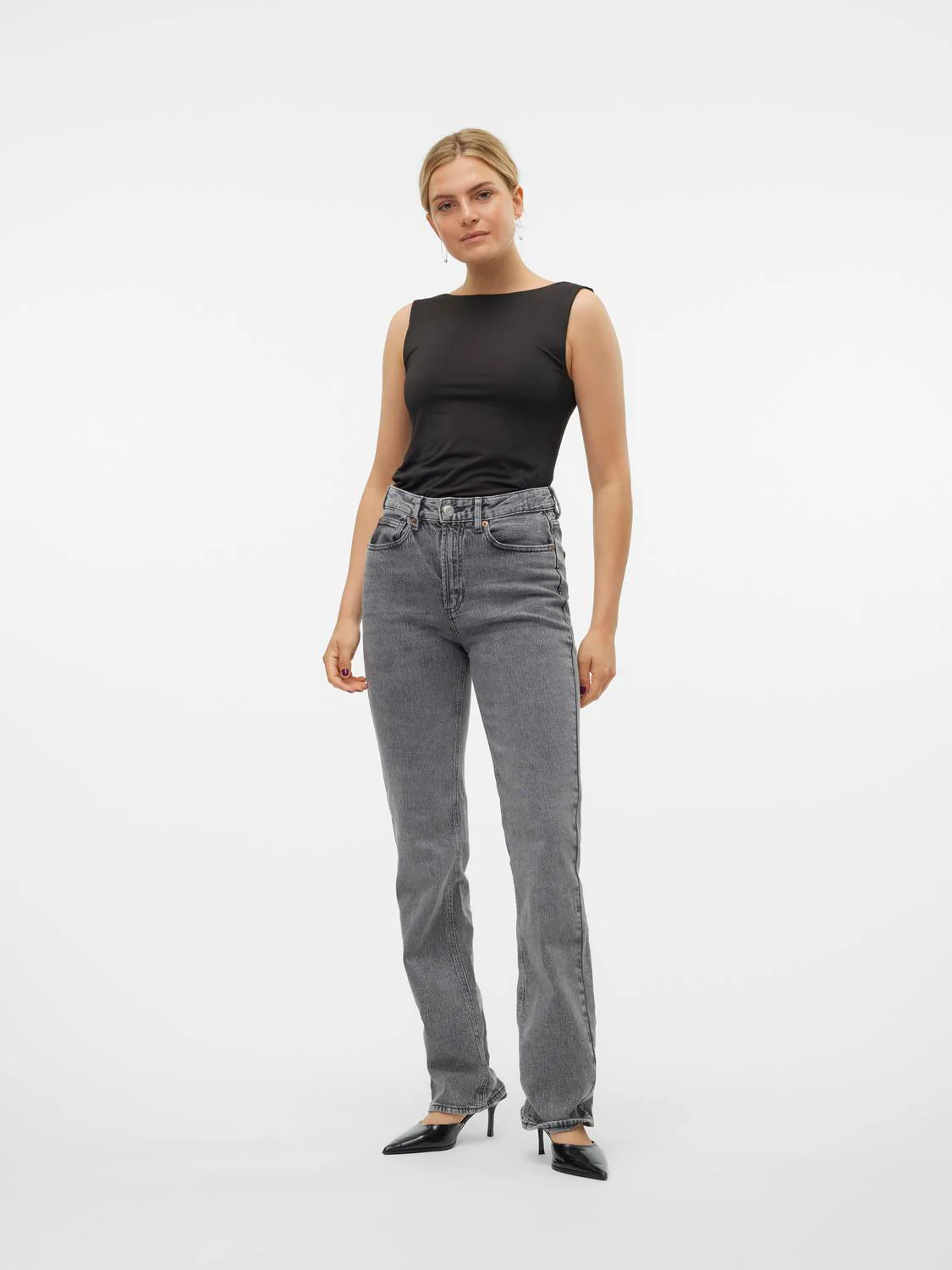 VMTESSA Straight Jeans - Medium Grey Denim - Image 7