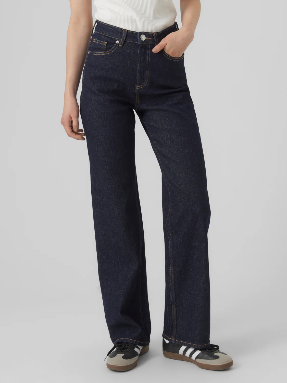 VMTESSA Wide Jeans - Dark Blue Denim - Image 4