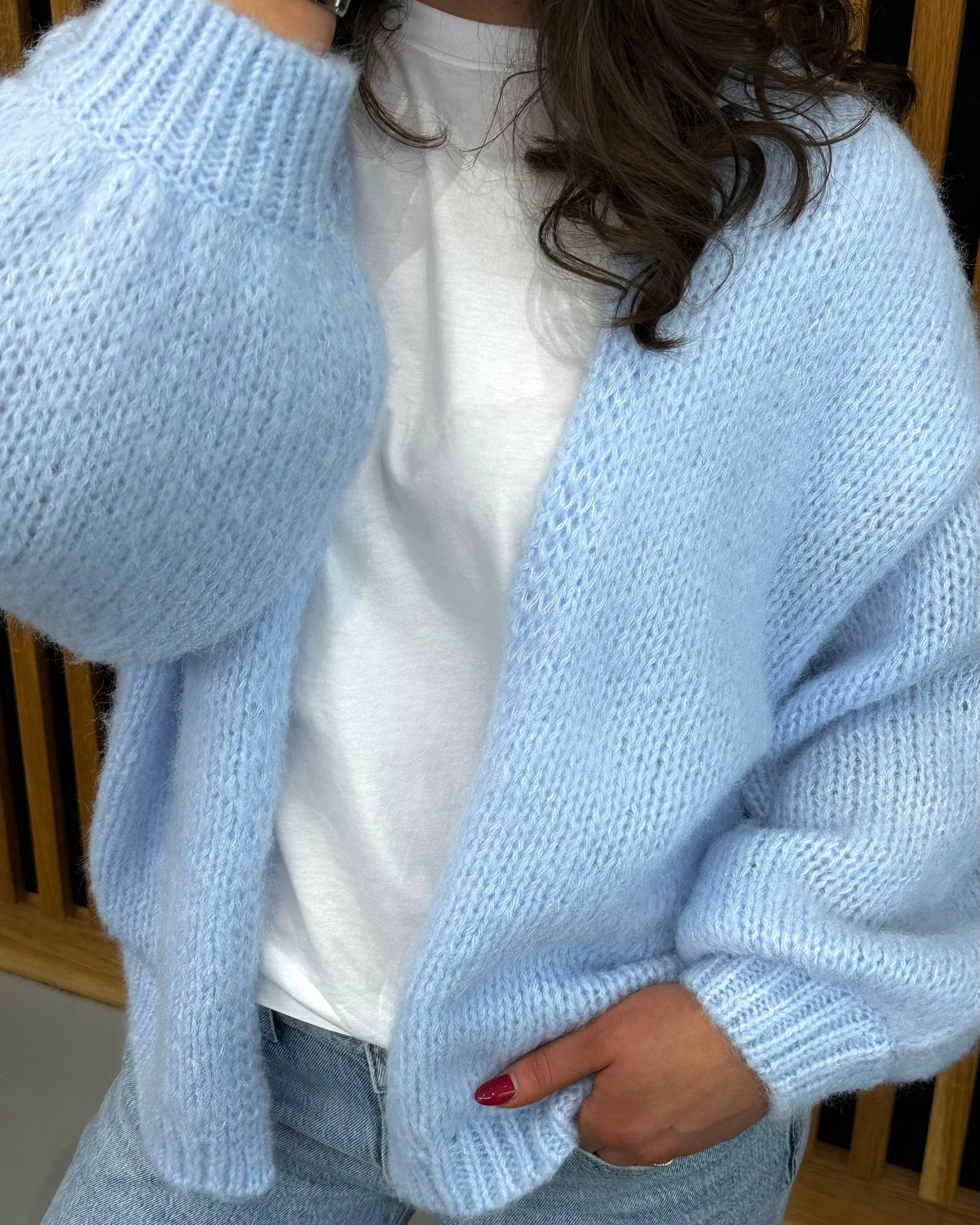 VMMAYBE Knit Cardigan - Cashmere Blue - Image 7