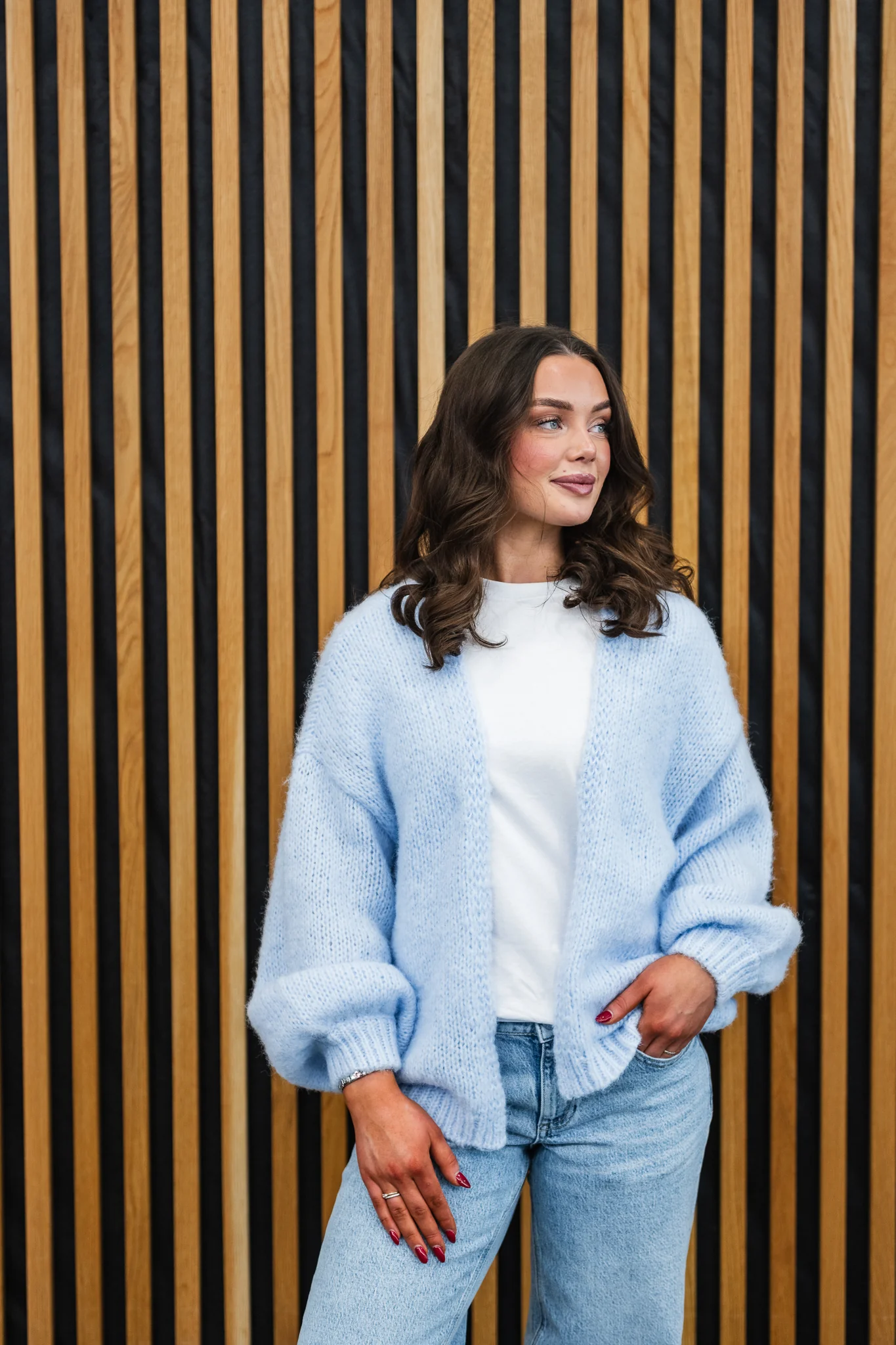 VMMAYBE Knit Cardigan - Cashmere Blue - Image 8