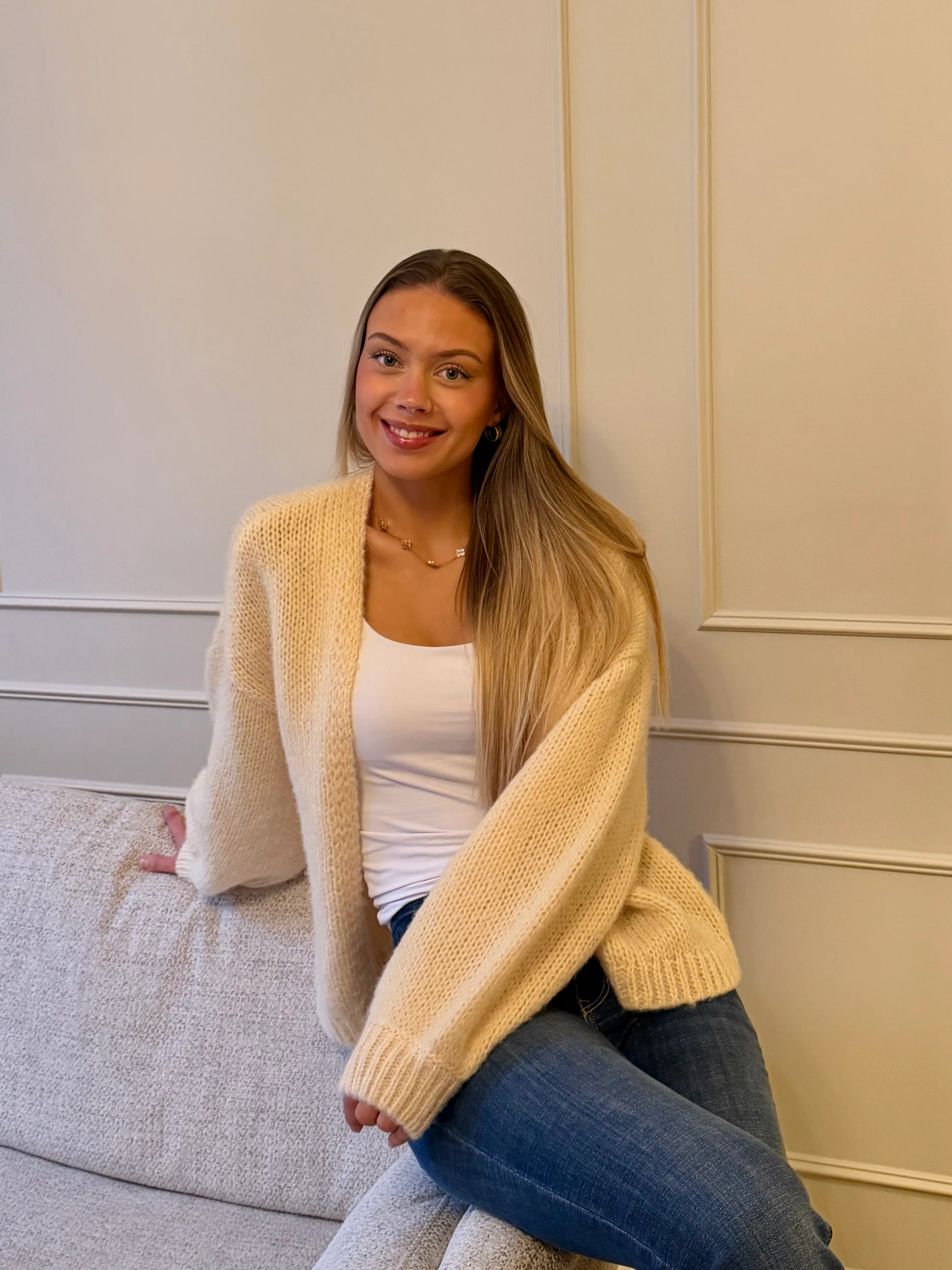 VMMAYBE Knit Cardigan - Flan - Image 4