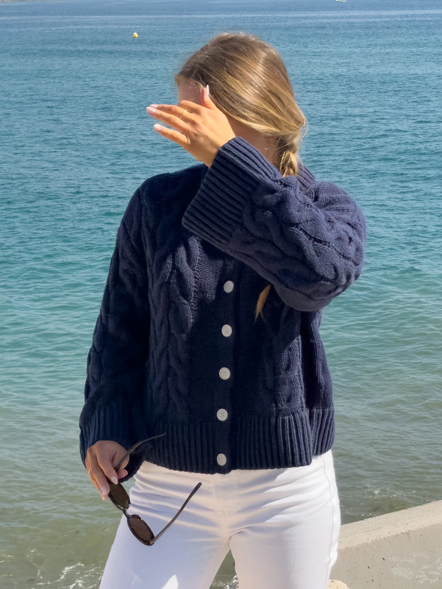 VMSVEA Knit Cardigan - Navy Blazer - Image 3