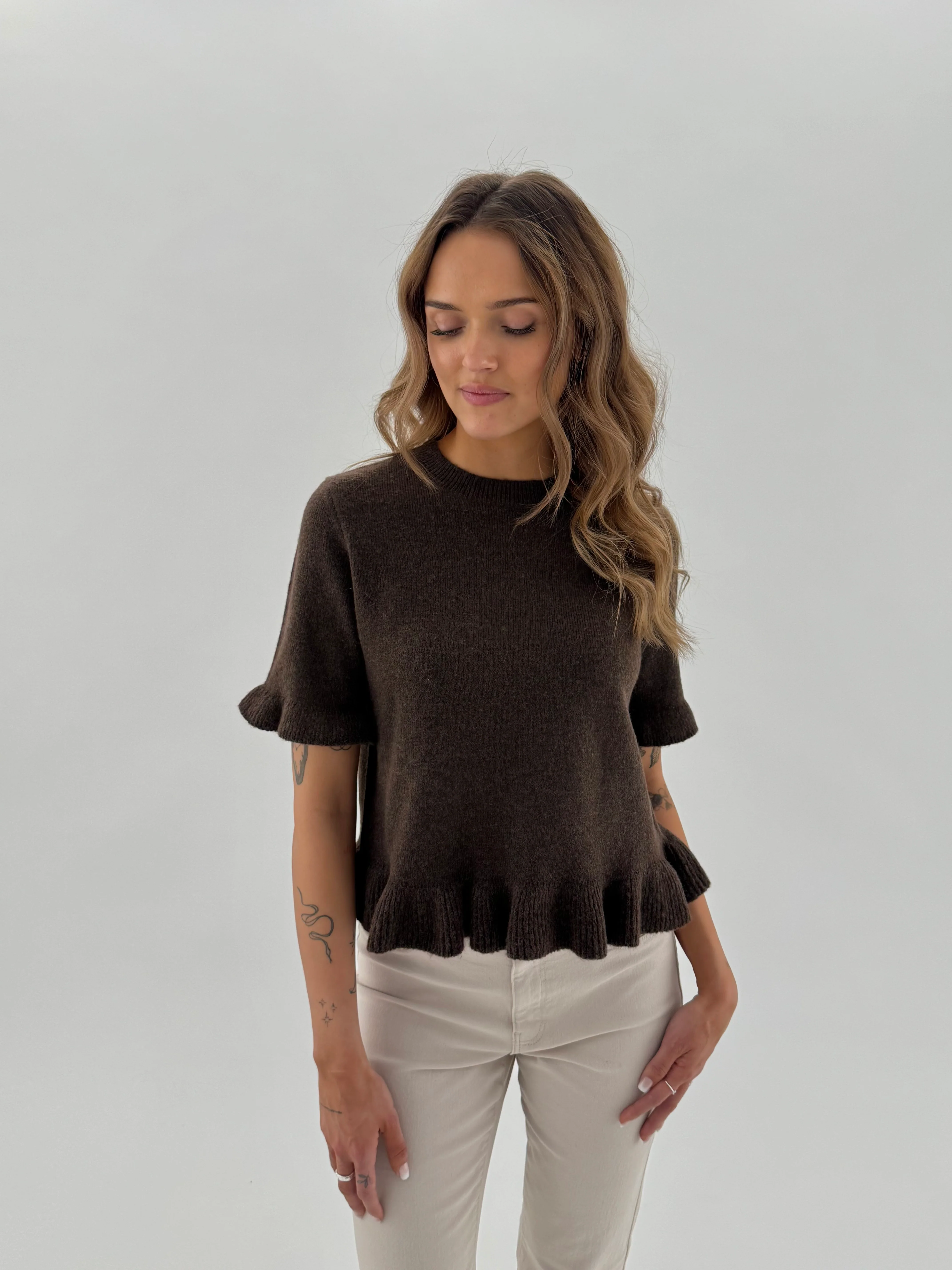 PCSALLY Knit Top - Hot Fudge - Image 3
