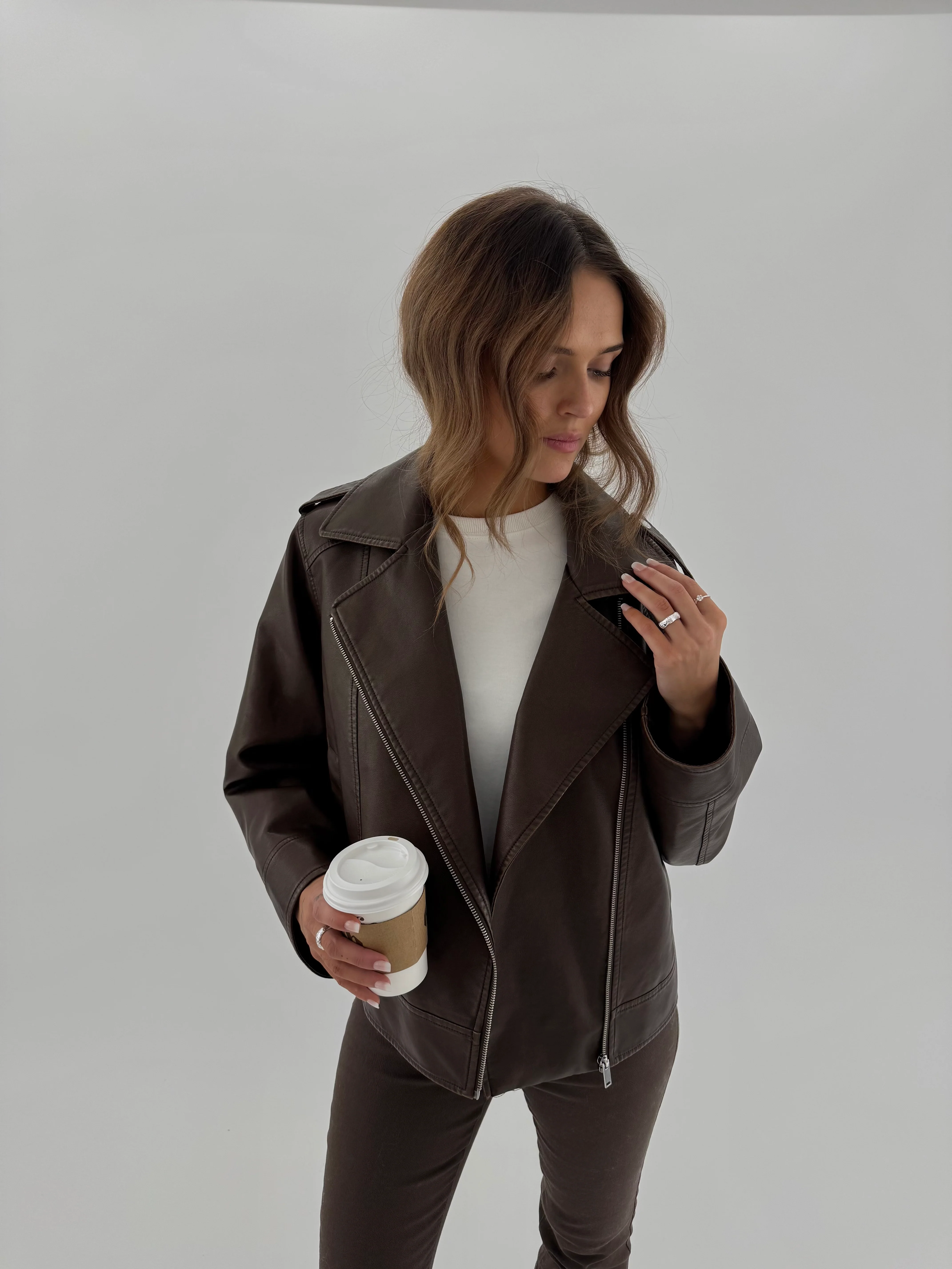 PCJOSIE Biker Jacket - Hot Fudge - Image 2