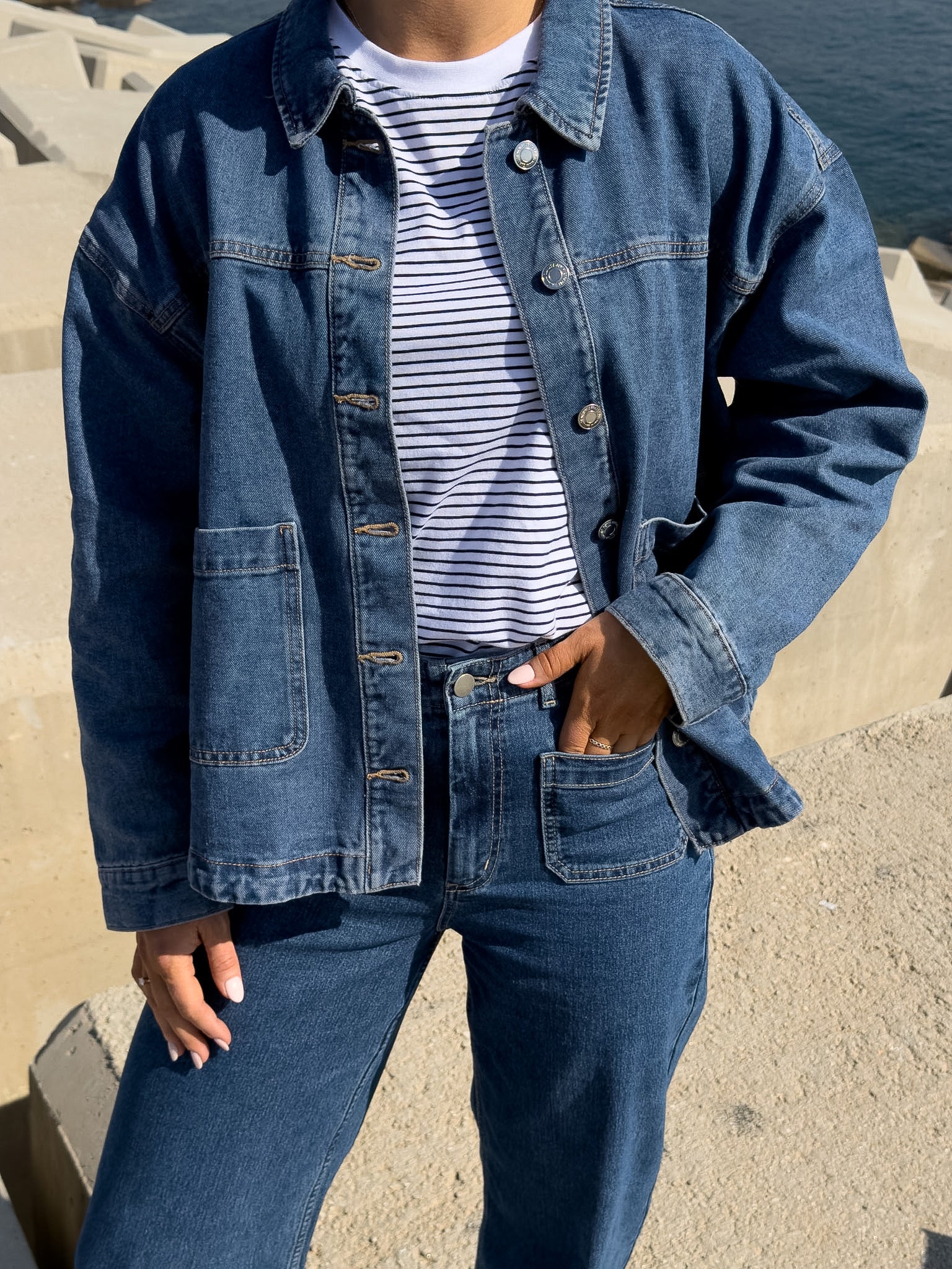 VMJAMIE Denim Jacket - Medium Blue Denim - Image 3