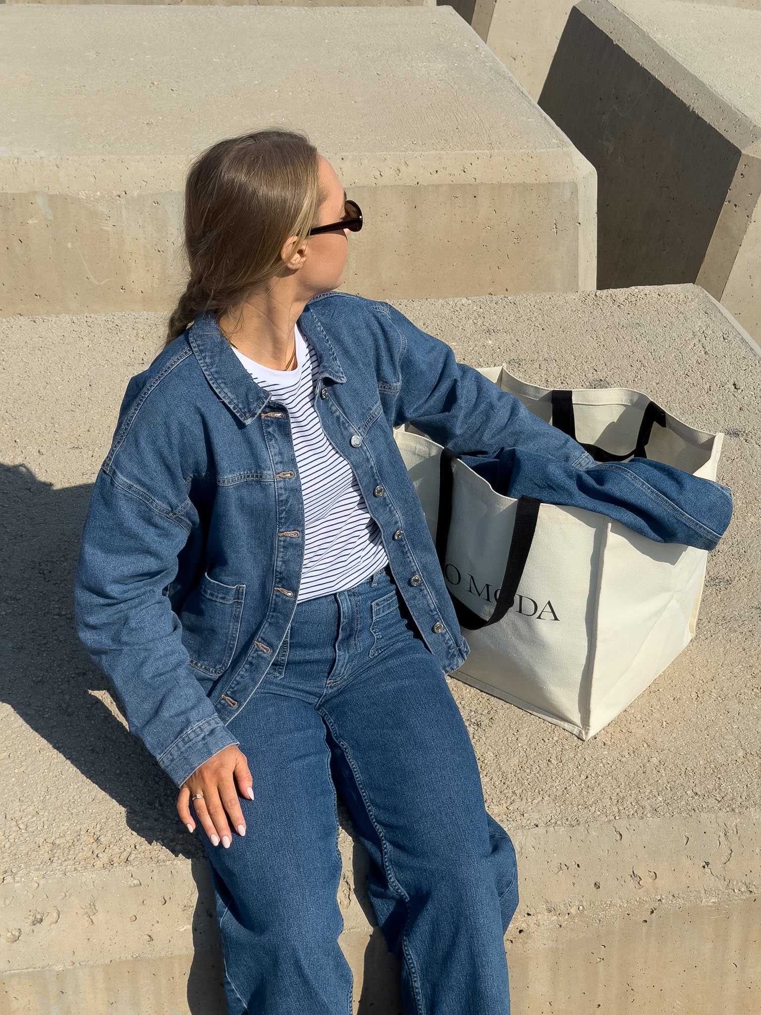 VMJAMIE Denim Jacket - Medium Blue Denim - Image 4