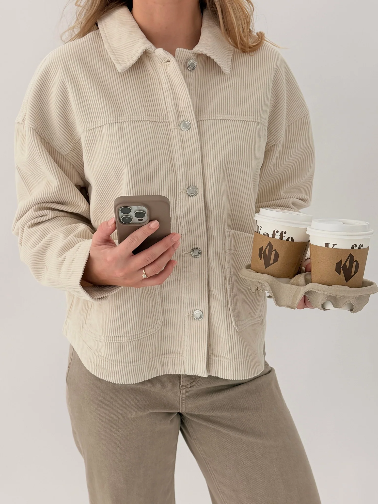 VMJAMIE Cord Jacket - Oatmeal - Image 3