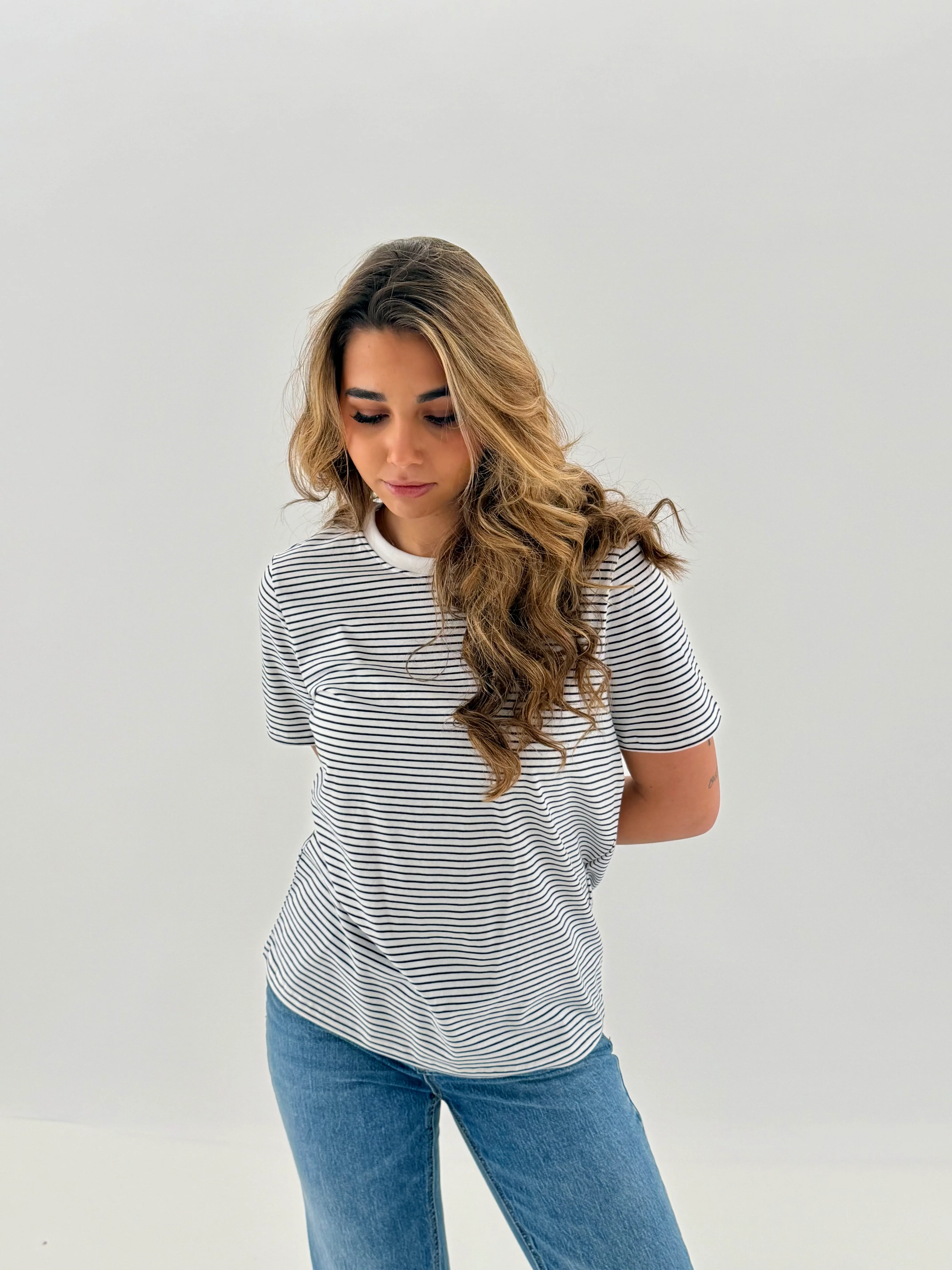 PCRIA T-Shirt - Navy Stripes - Image 5