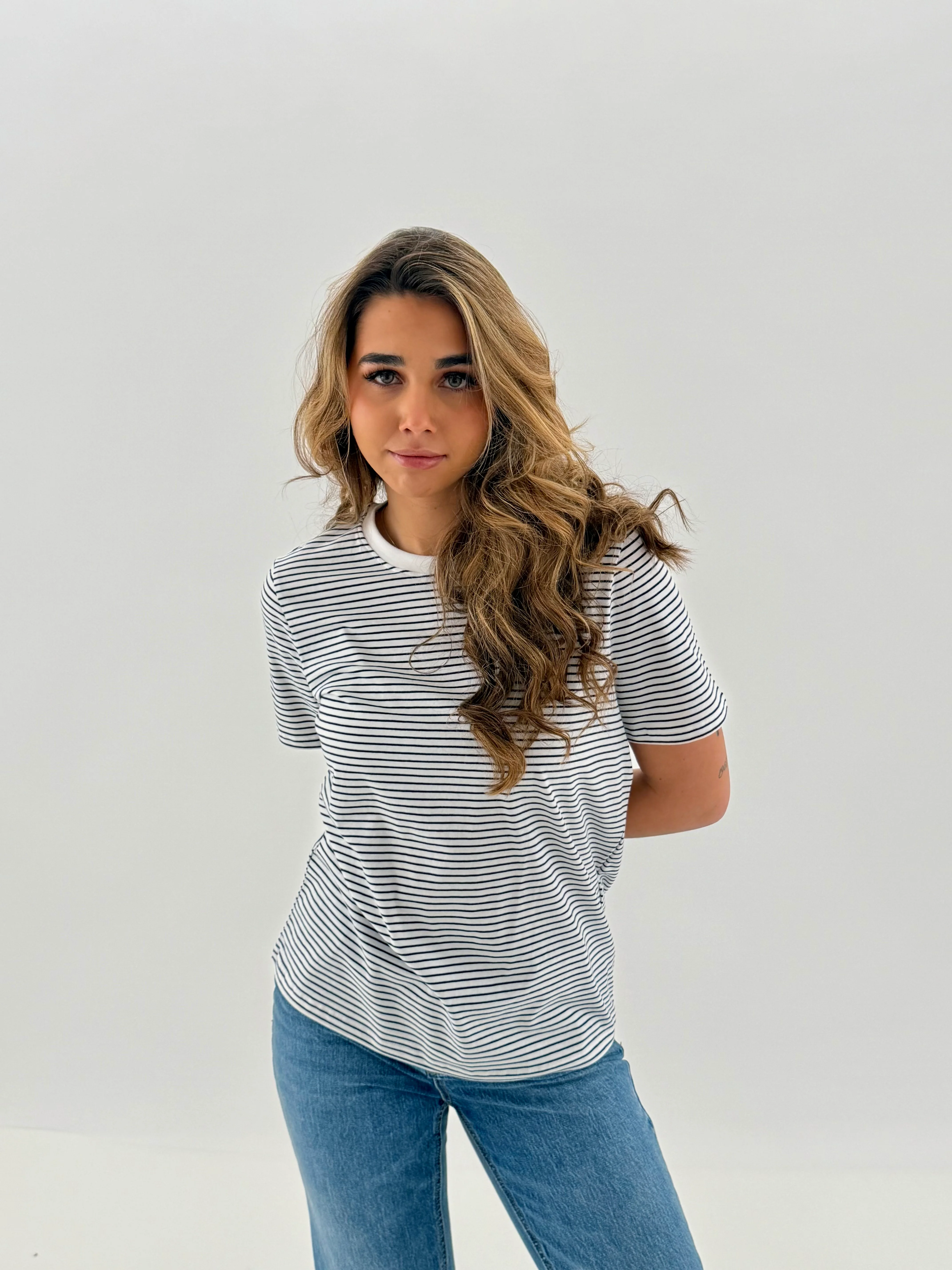 PCRIA T-Shirt - Navy Stripes - Image 6