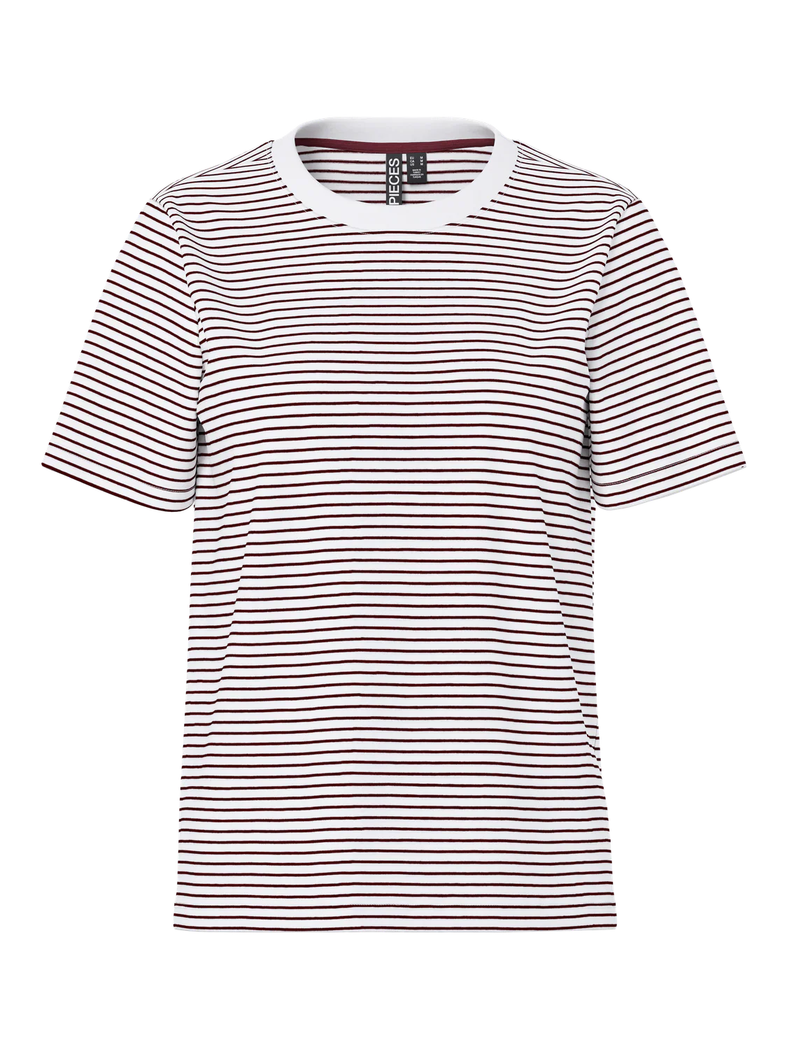 PCRIA T-Shirt - Burgundy Stripes - Image 4