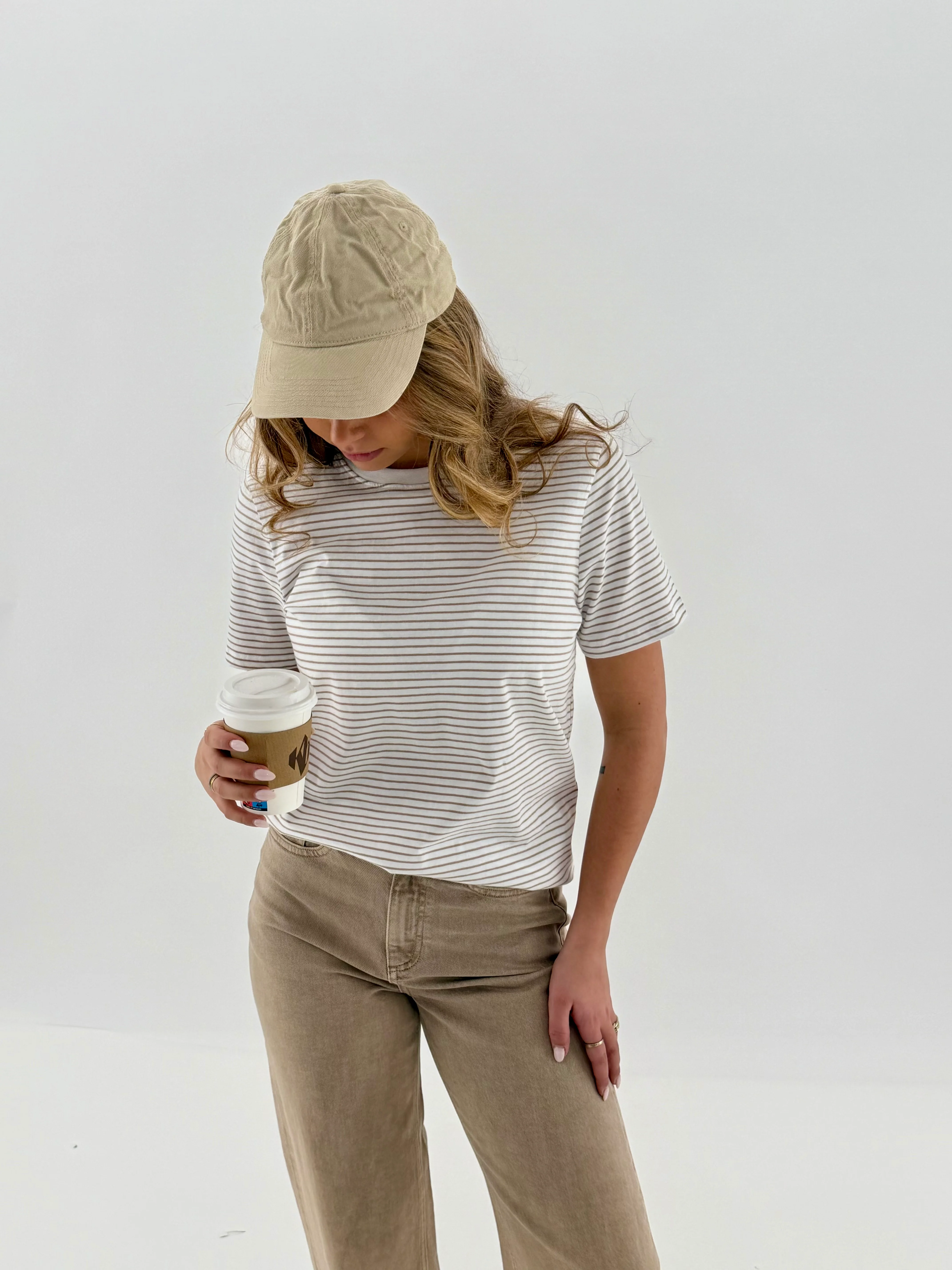 PCRIA T-Shirt - Beige Stripes - Image 3