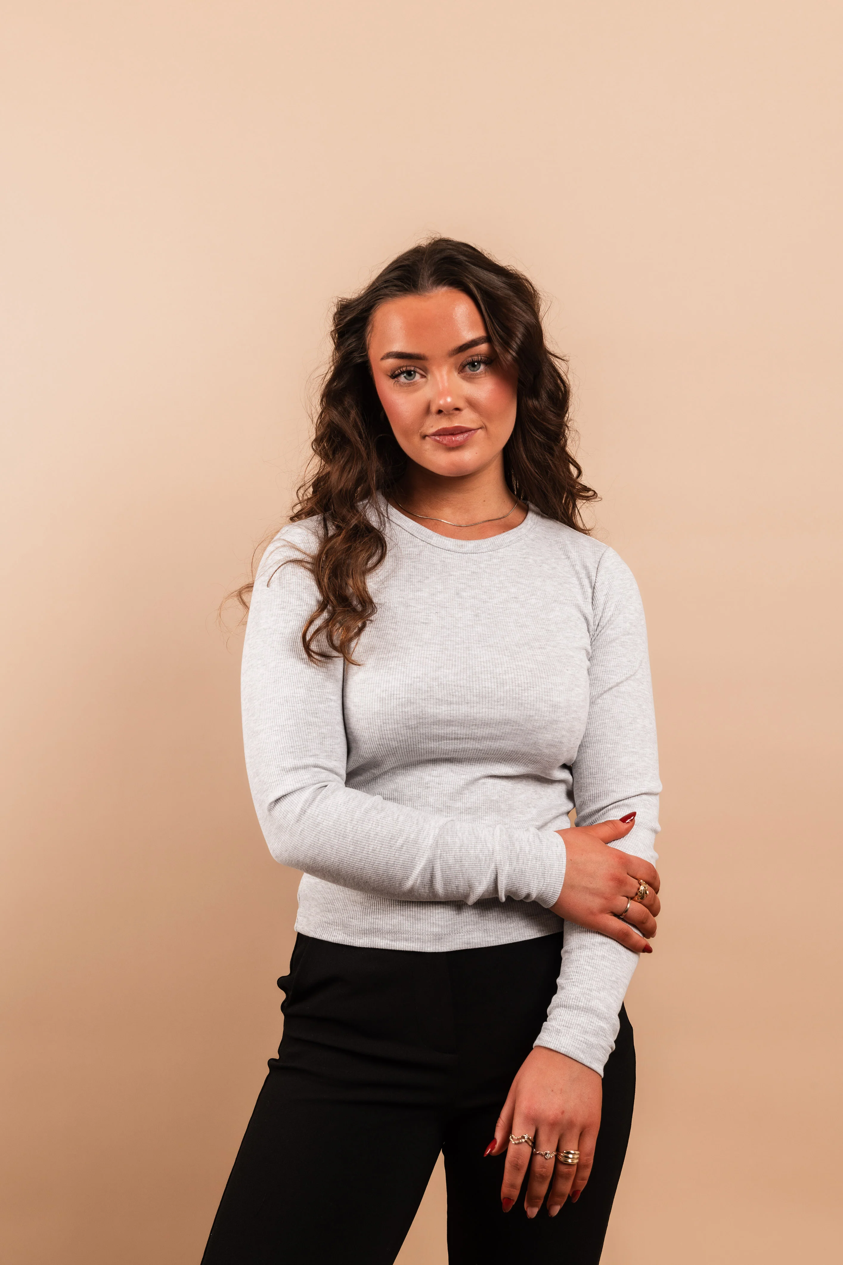 VMCHLOE Pullover - Light Grey Melange - Image 5