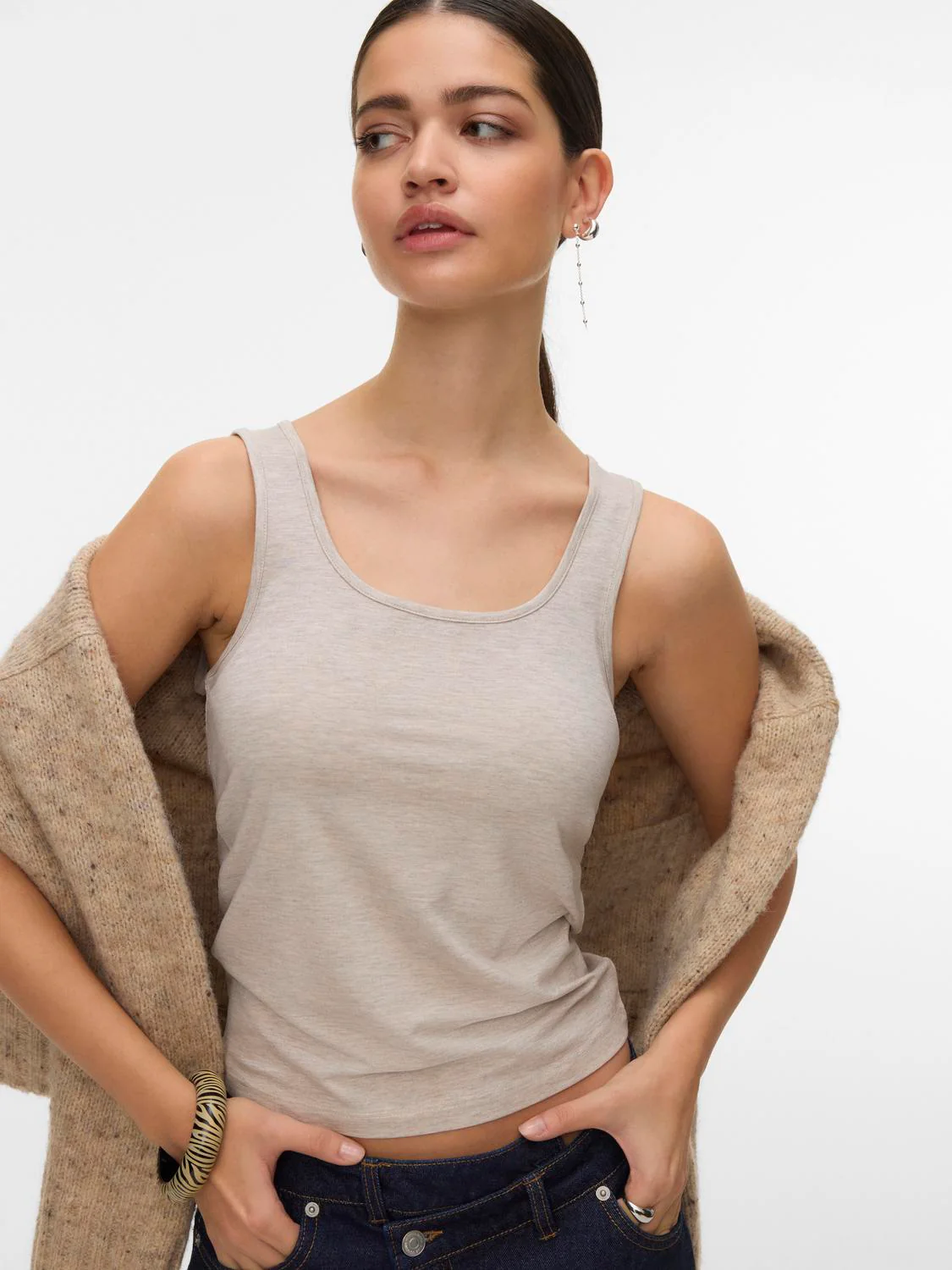 VMKYLIE Top - Light Grey Melange - Image 3