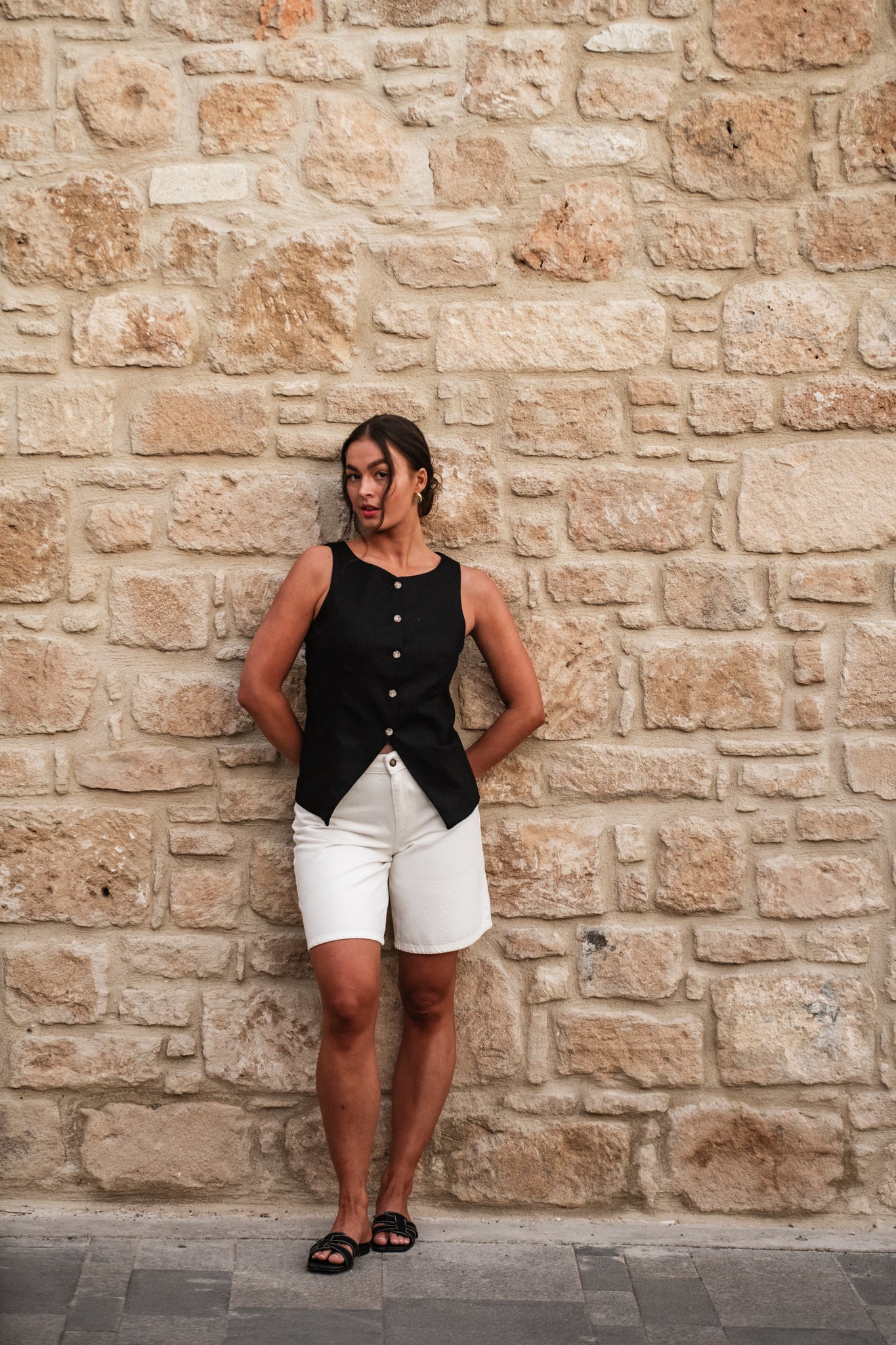 VMFLORENCE Tailored Waistcoat - Black - Image 3