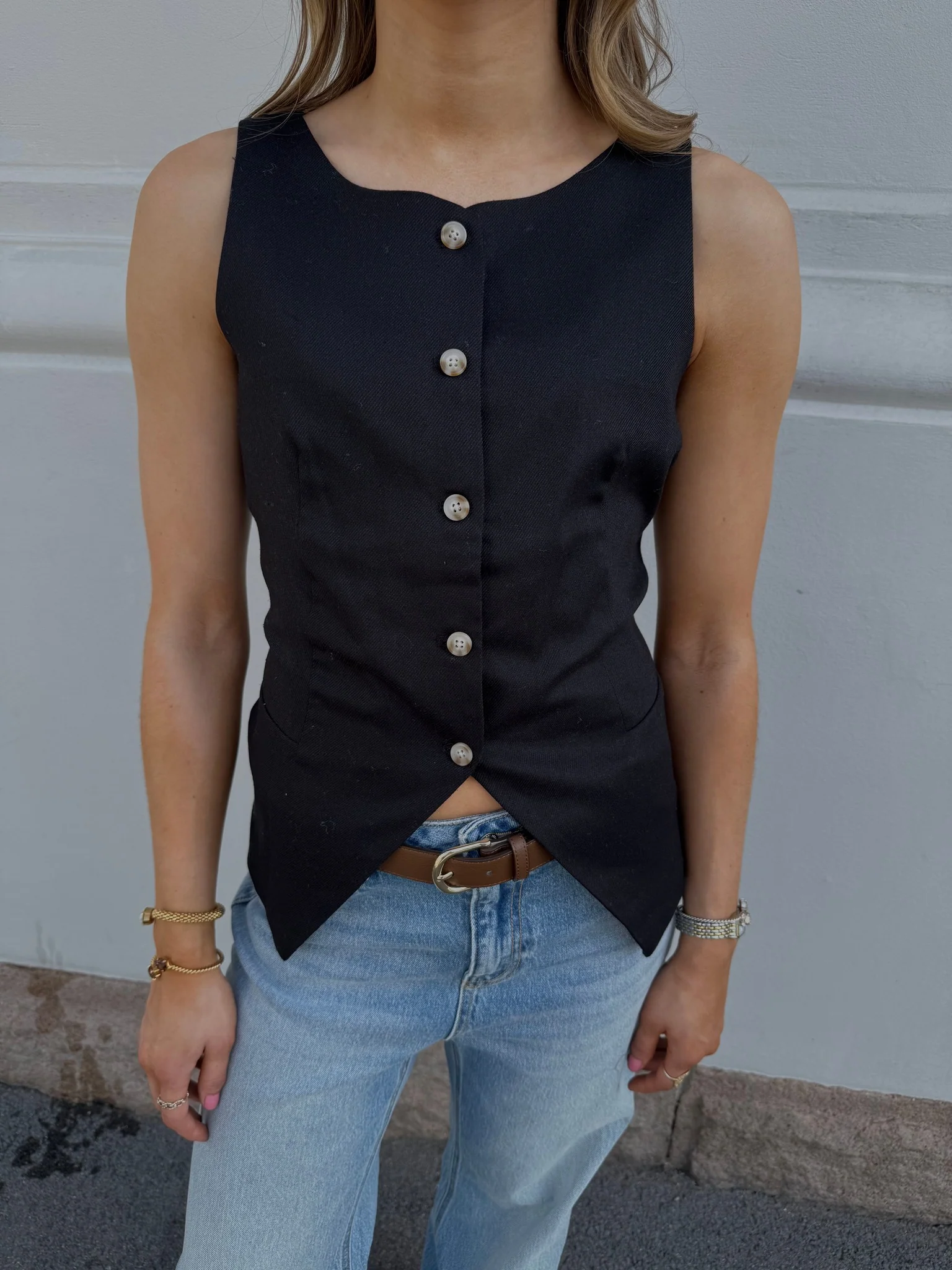 VMFLORENCE Tailored Waistcoat - Black - Image 5
