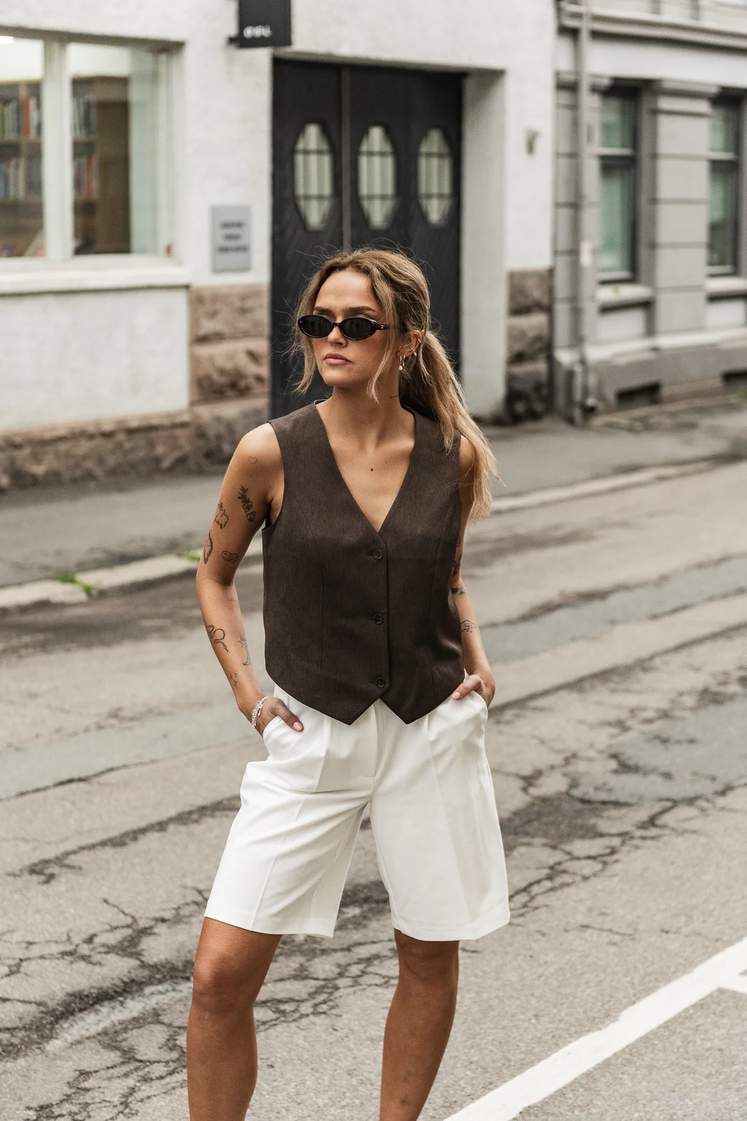 PCLAZZY Tailored Waistcoat - Hot Fudge - Image 3