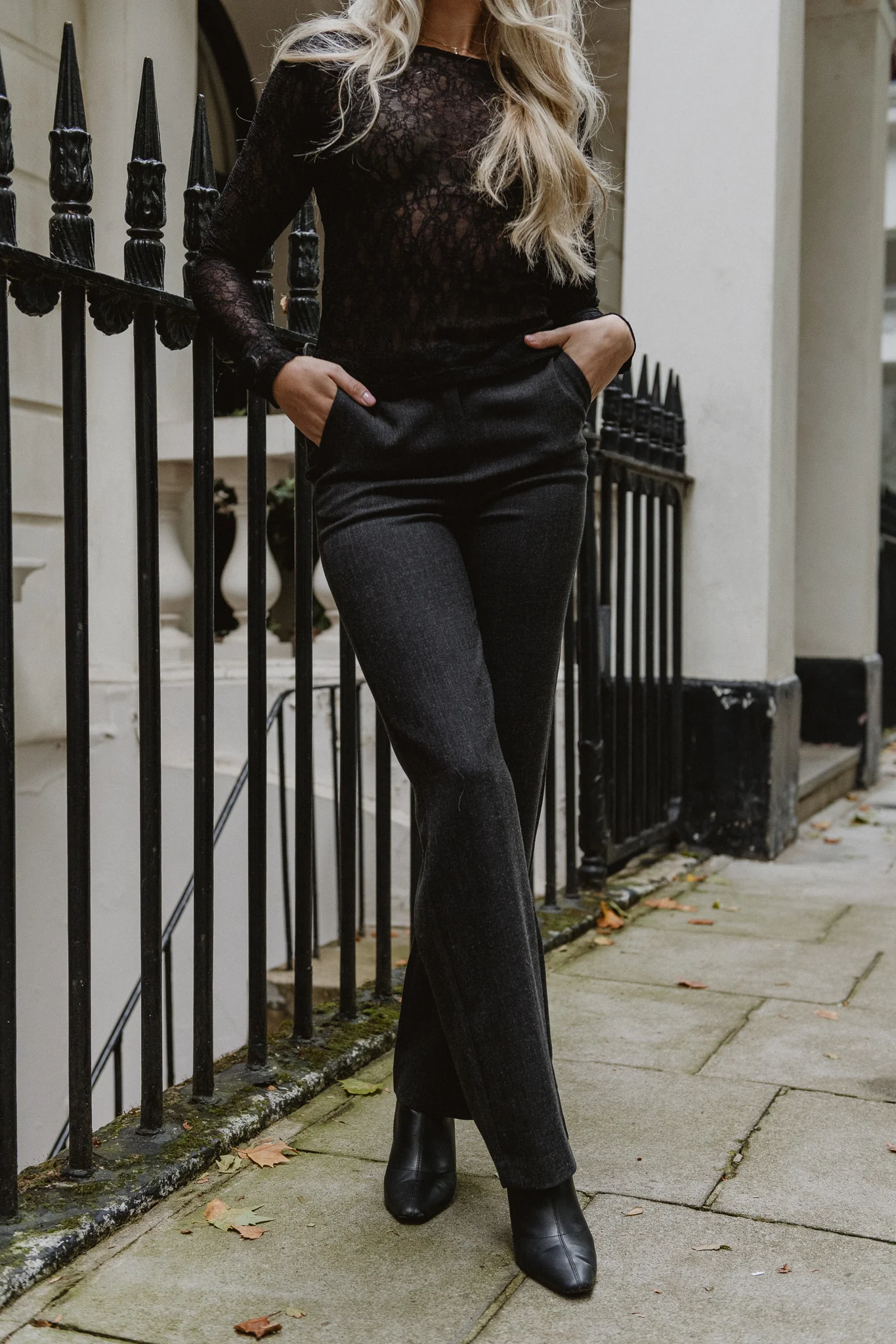VMZAMIRA Bestie Trousers - Dark Grey Melange - Image 4