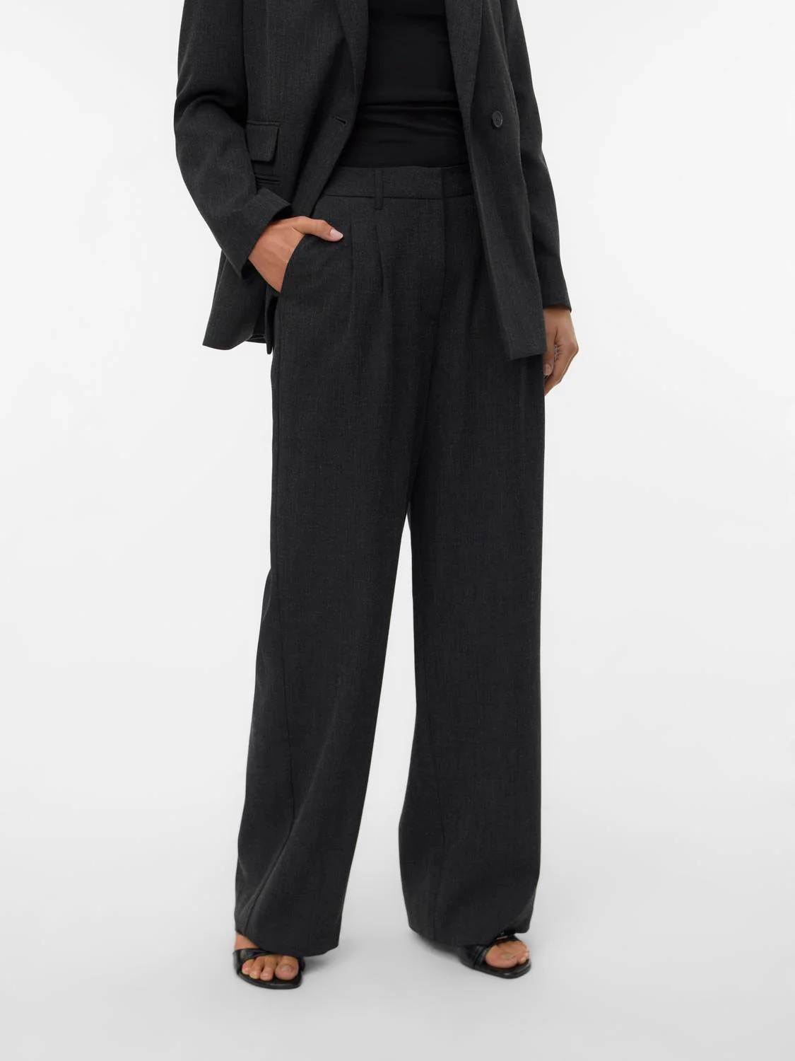 VMBESTIE Trousers - Dark Grey Melange - Image 7